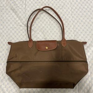 Longchamp Le Pliage expandable tote, green